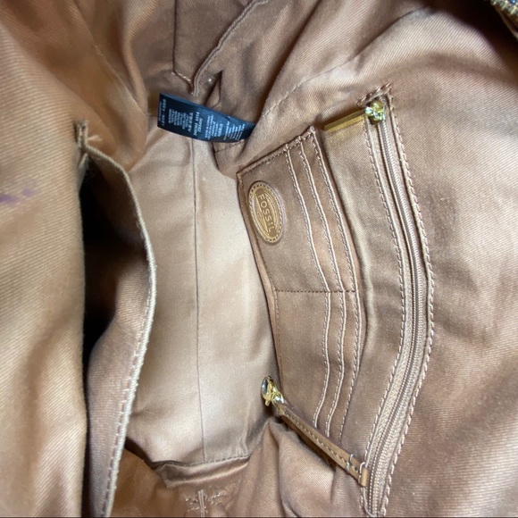 Fossil Signature Sydney Brown Satchel Bag - Picture 7 of 8